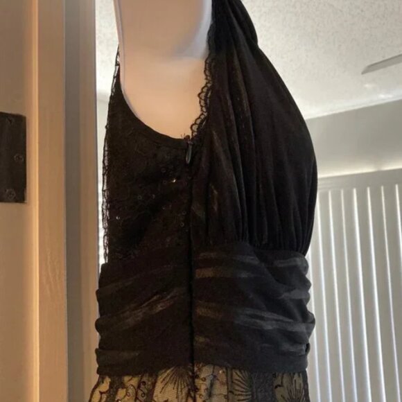 Versace Black Tulle Sequins Sleeveless Cocktail Party Dress Italy EUR 40 US 9 JR - Picture 6 of 12